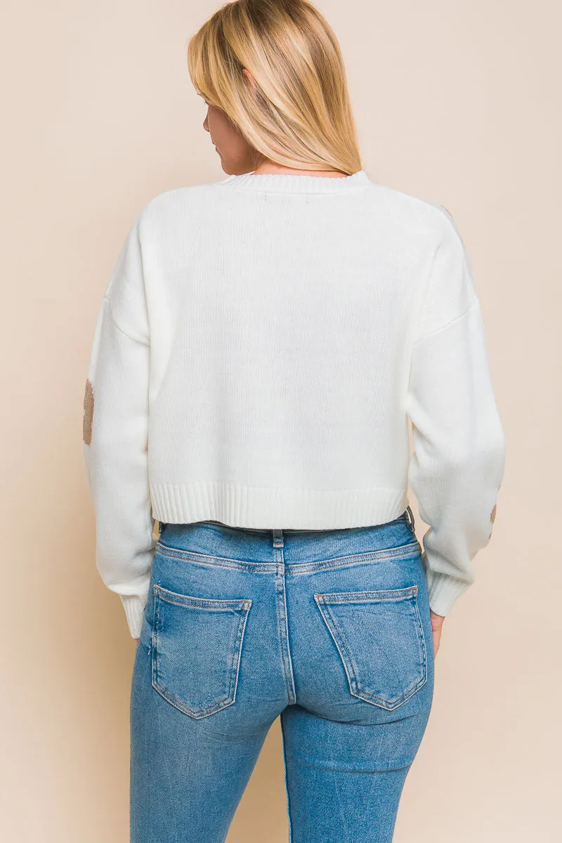 Daisy cropped sweater Off white
