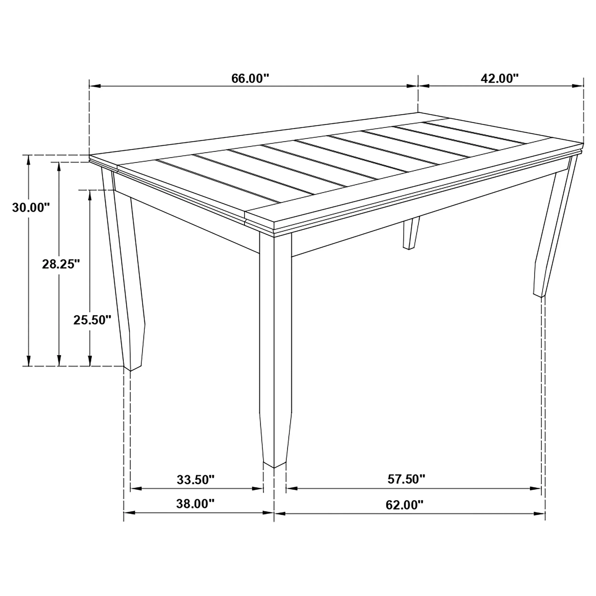 Dalila Rectangular 66-inch Wood Dining Table Dark Grey