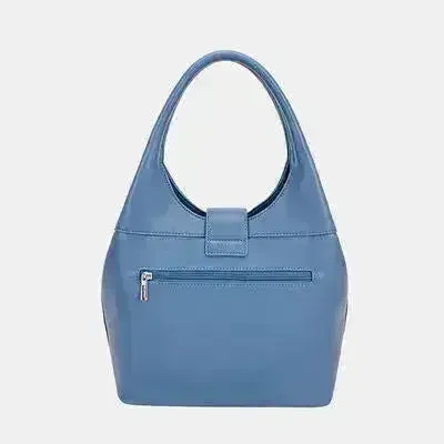 David Jones Rivet Handbag – Edgy PU Leather Medium Tote