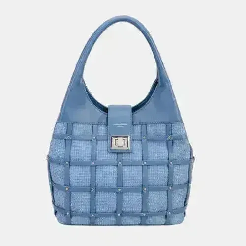 David Jones Rivet Handbag – Edgy PU Leather Medium Tote