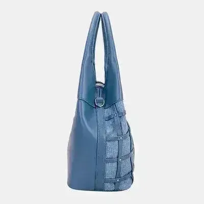David Jones Rivet Handbag – Edgy PU Leather Medium Tote