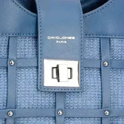David Jones Rivet Handbag – Edgy PU Leather Medium Tote
