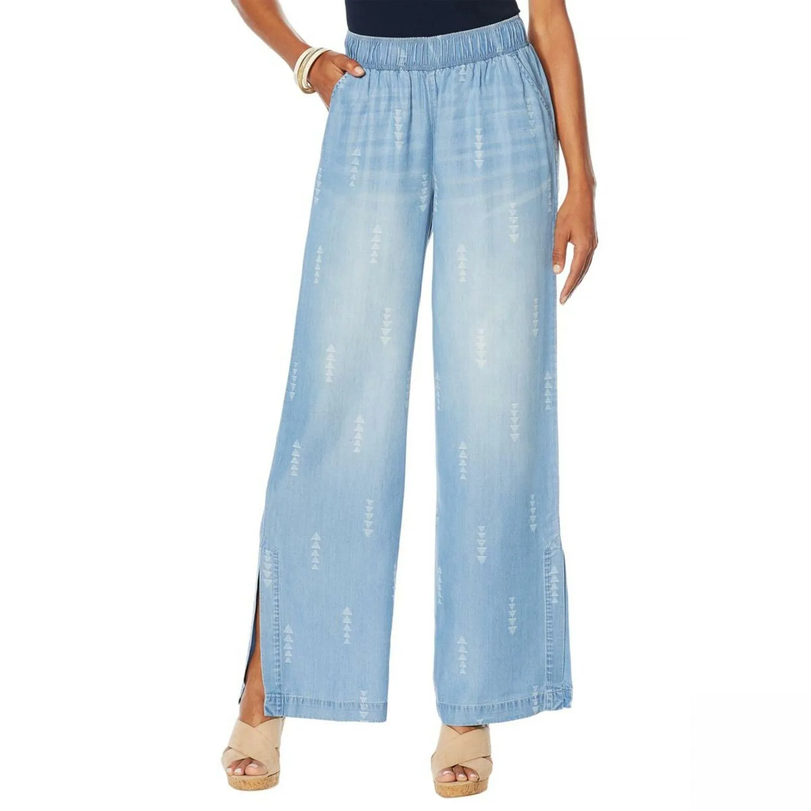 DG2 by Diane Gilman Women's Side-Slit Wide Leg Pants