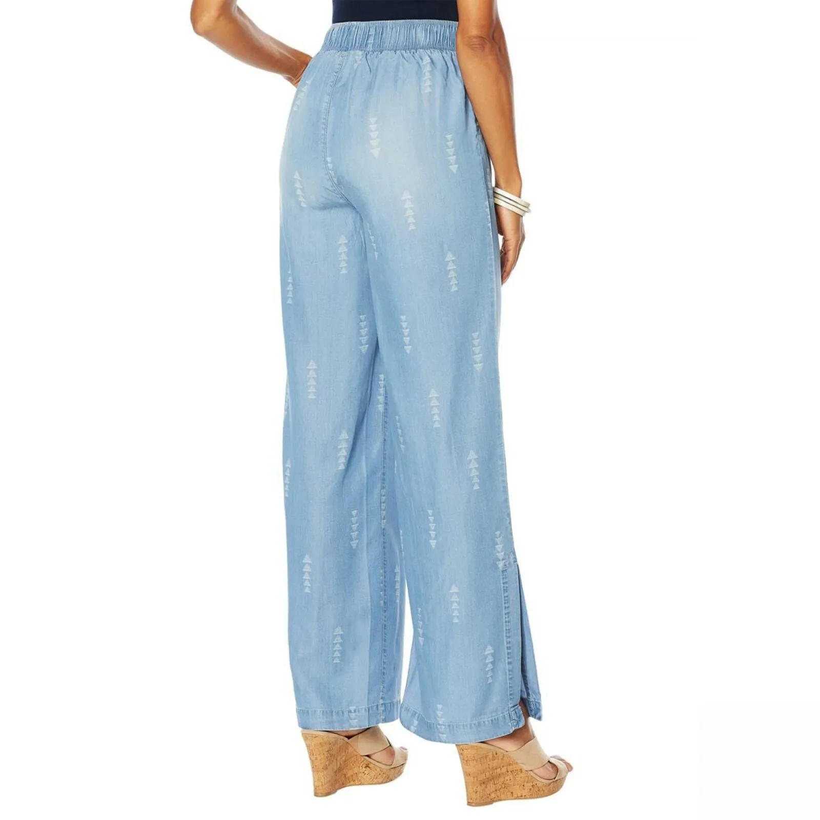 DG2 by Diane Gilman Women's Side-Slit Wide Leg Pants
