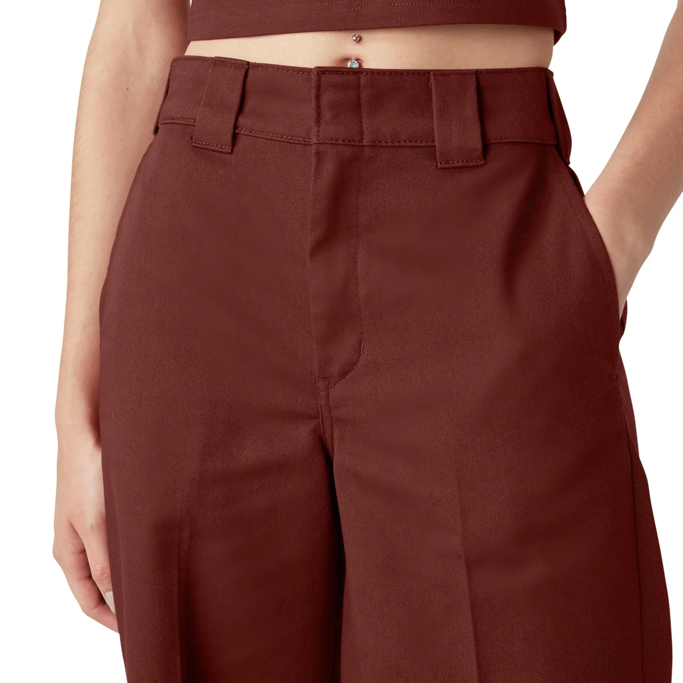Dickies Women's Regular Fit Wide Leg Work Pants, Military Green, 0 Regular