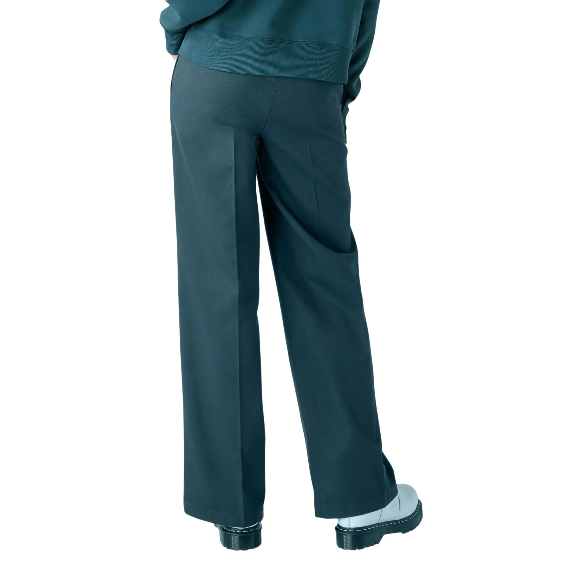 Dickies Women's Regular Fit Wide Leg Work Pants, Military Green, 0 Regular