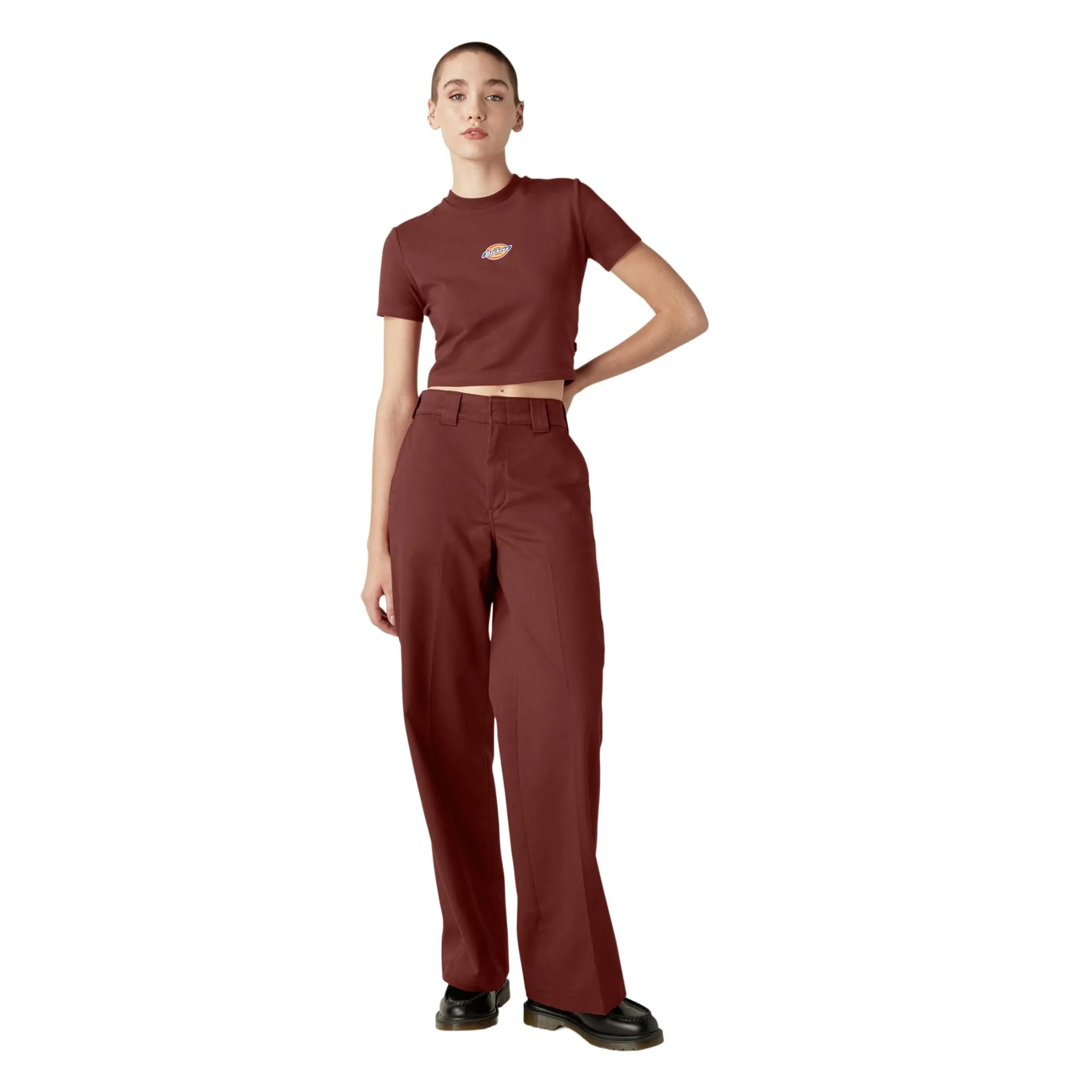 Dickies Women's Regular Fit Wide Leg Work Pants, Military Green, 0 Regular