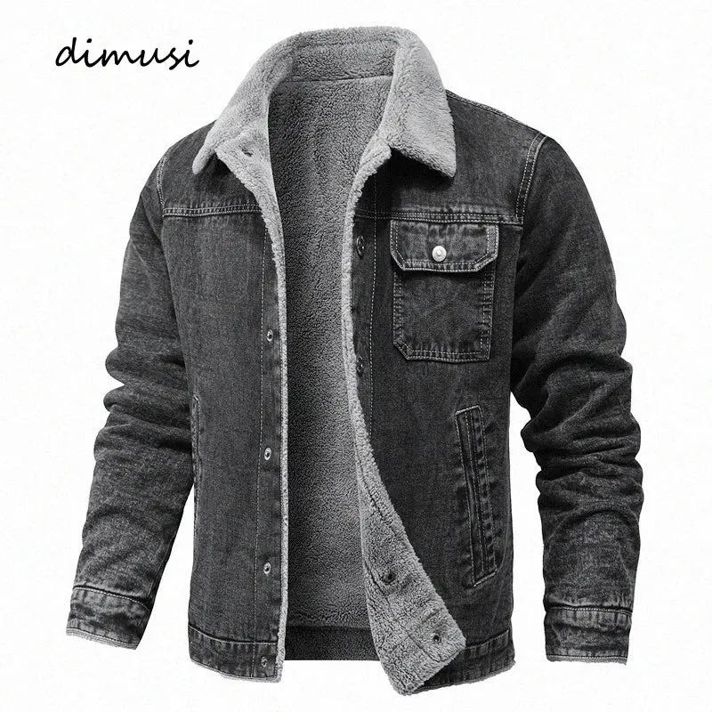 DIMUSI Winter Men's Denim Jackets
