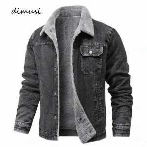 DIMUSI Winter Men's Denim Jackets
