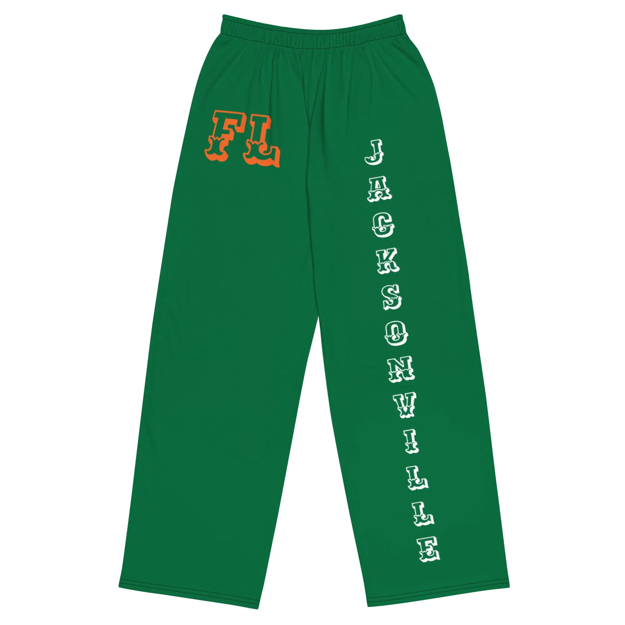 DJD FL- "It's A Jacksonville Thang" Unisex Wide-Leg Pants Green/White/Orange