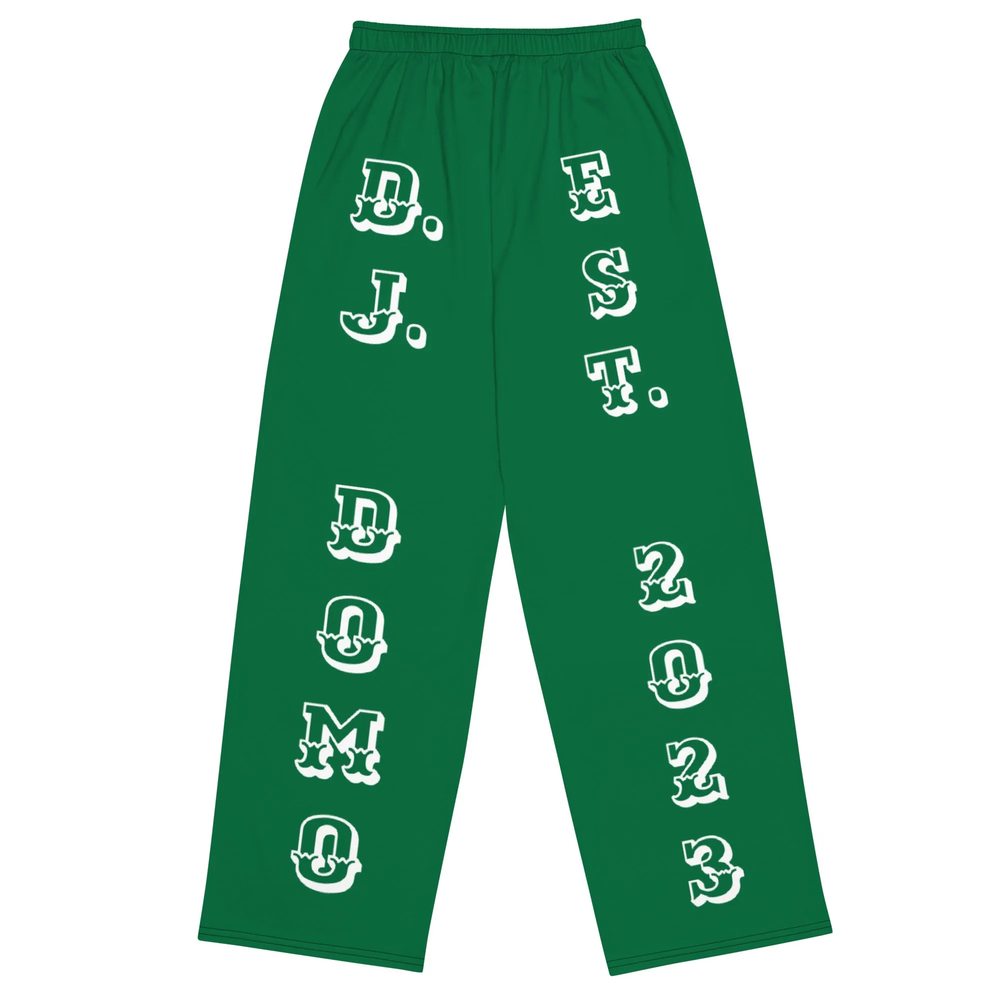 DJD FL- "It's A Miami Thang" Unisex Wide-Leg Pants Green/White/Orange
