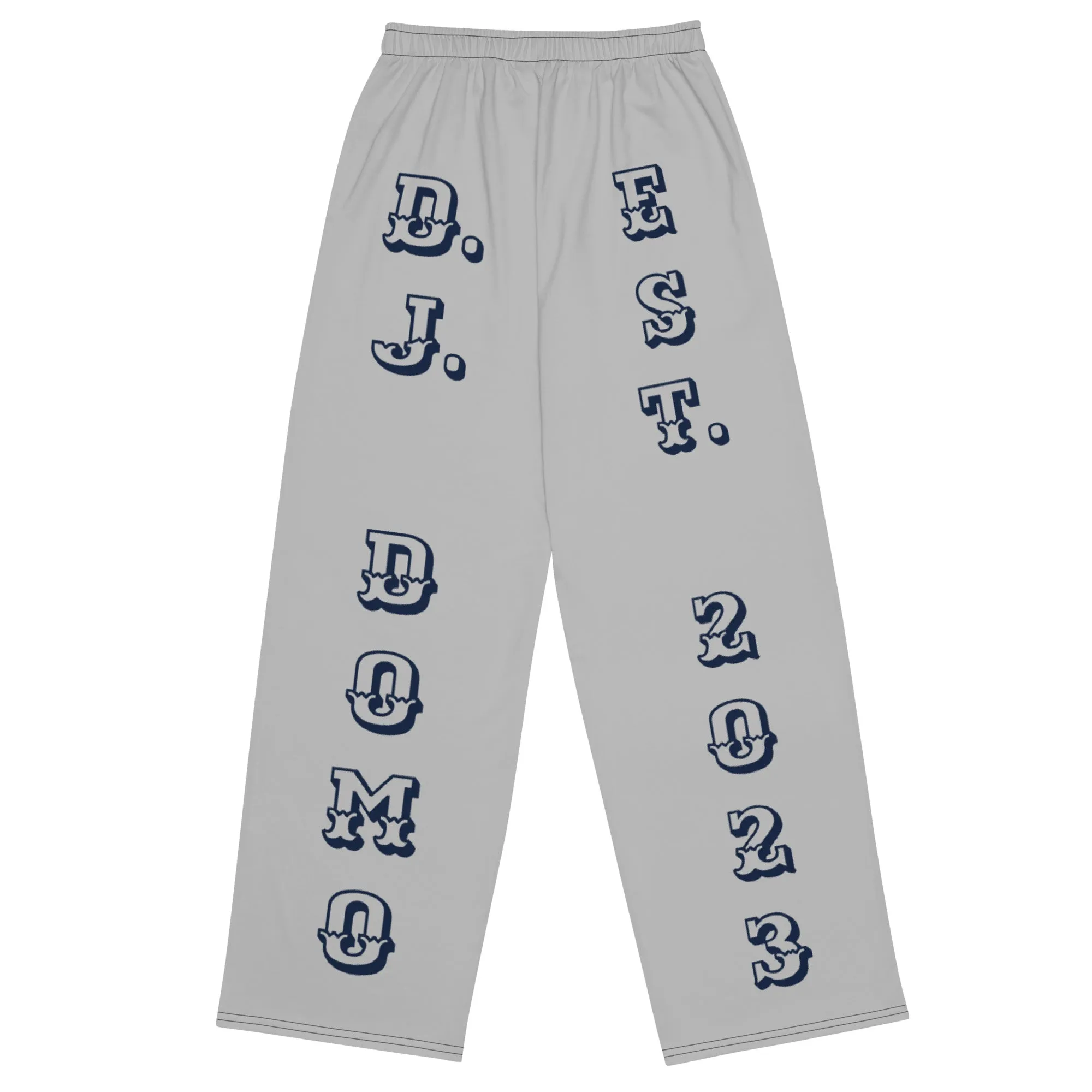 DJD TX- "It's A Ft. Worth Thang" Unisex Wide-Leg Pants Gray/Navy/White