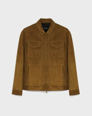 Double-sided velour leather jacket with nappa reverse