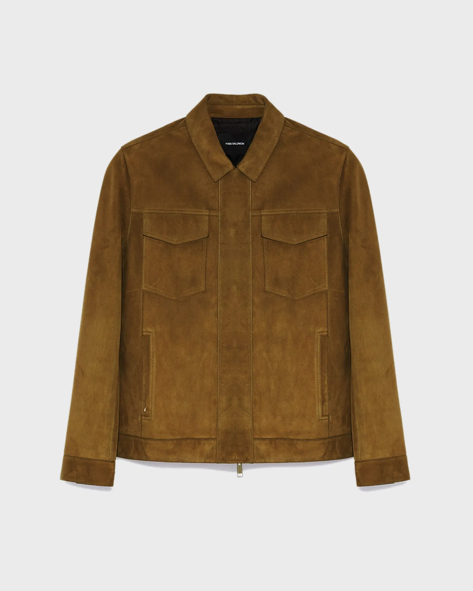 Double-sided velour leather jacket with nappa reverse