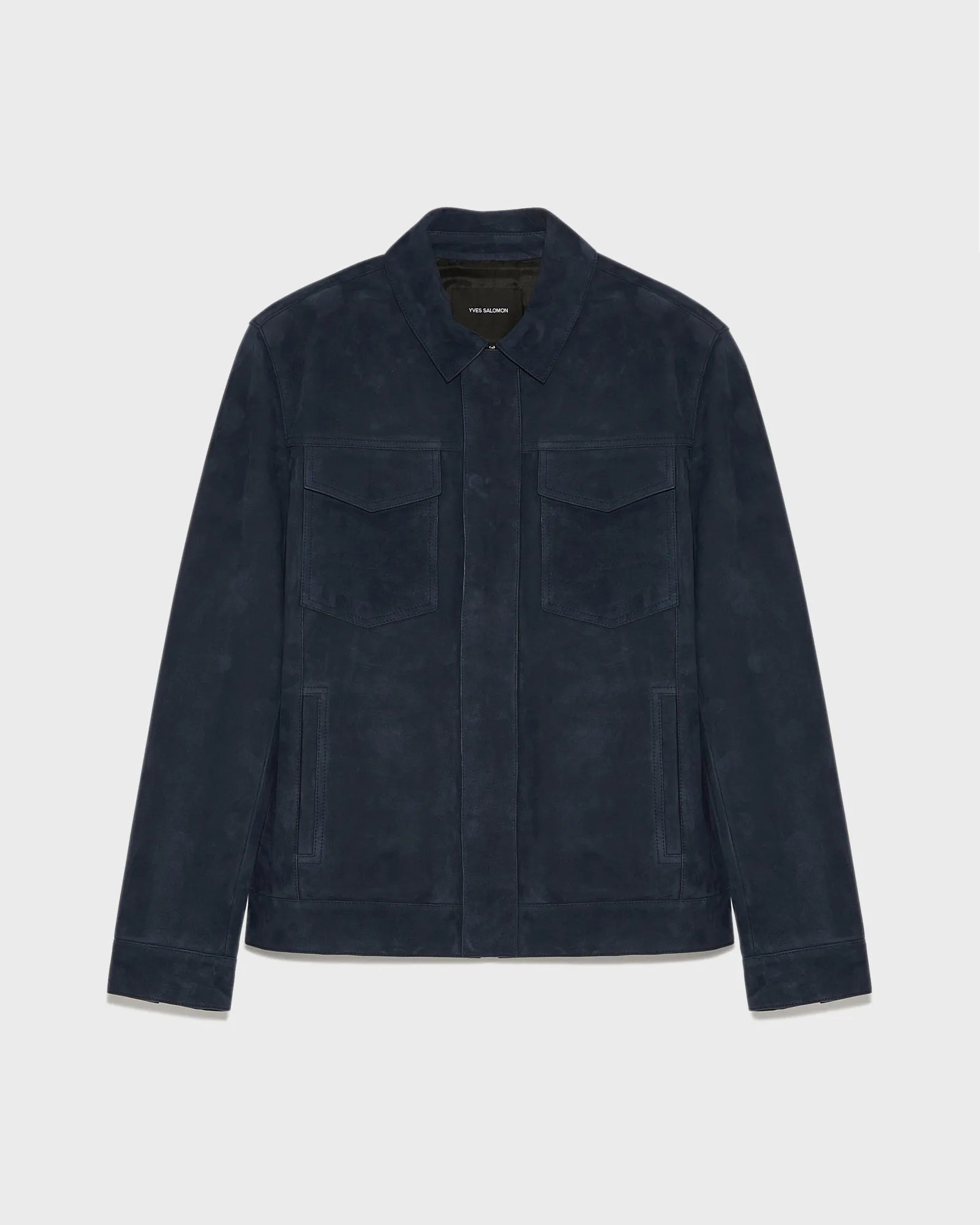 Double-sided velour leather jacket with nappa reverse