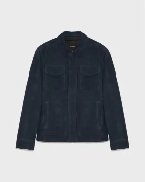Double-sided velour leather jacket with nappa reverse