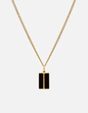 Duo Onyx Necklace, Gold Vermeil
