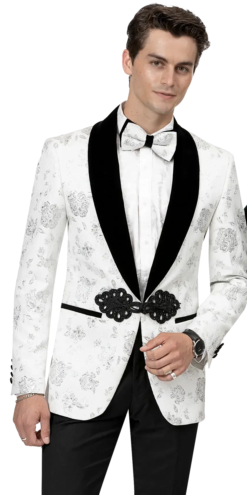 EJ Samuel J168 White Fancy Blazer