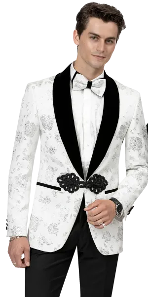 EJ Samuel J168 White Fancy Blazer