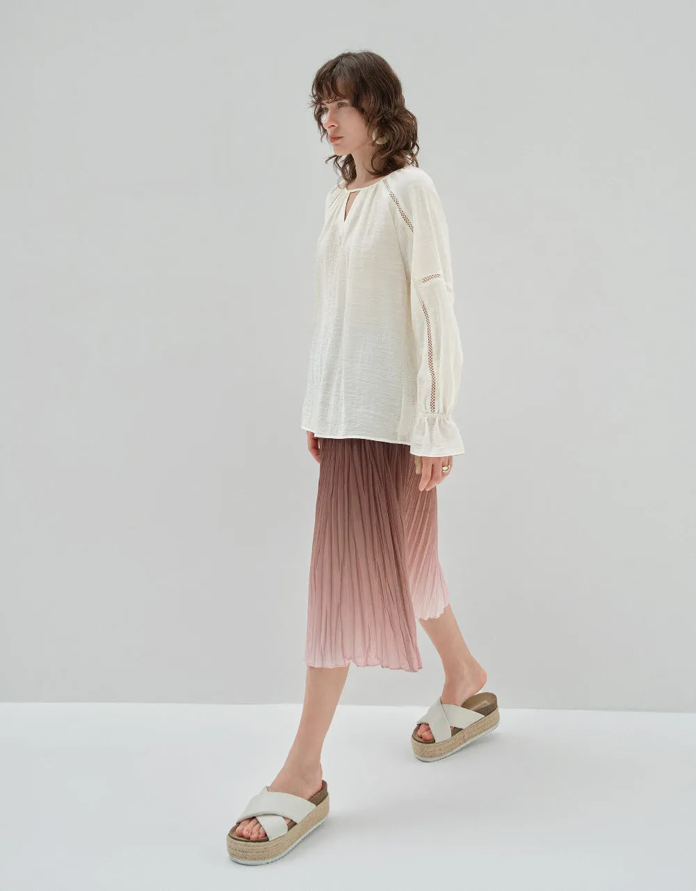 Elastic Waist A-Line Skirt