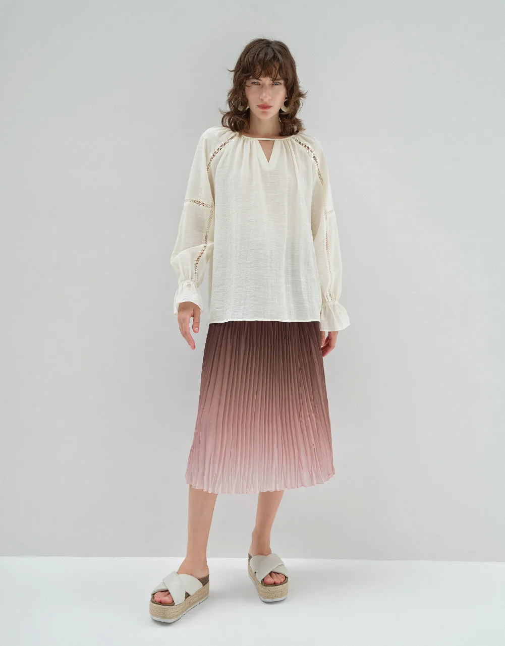 Elastic Waist A-Line Skirt