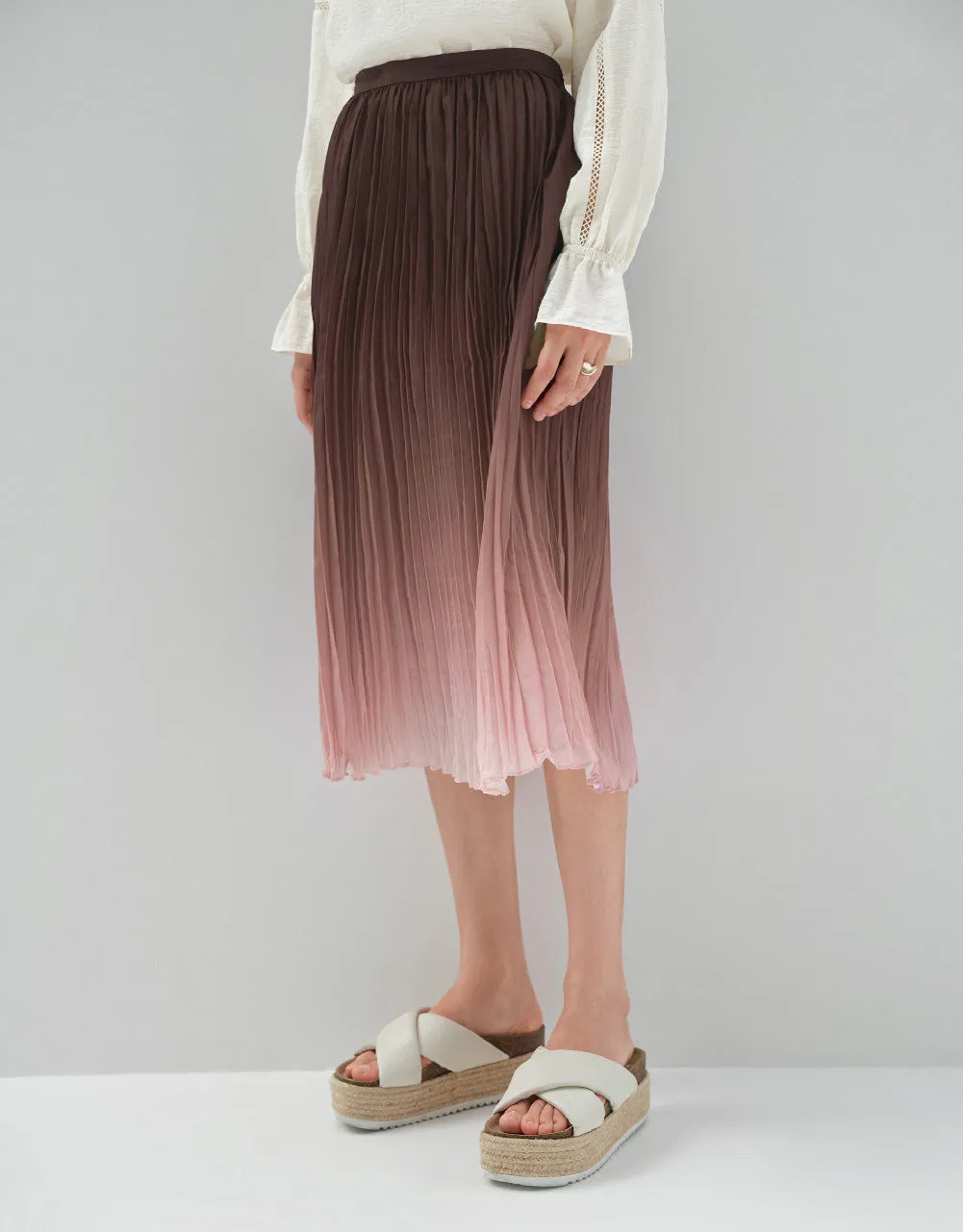 Elastic Waist A-Line Skirt
