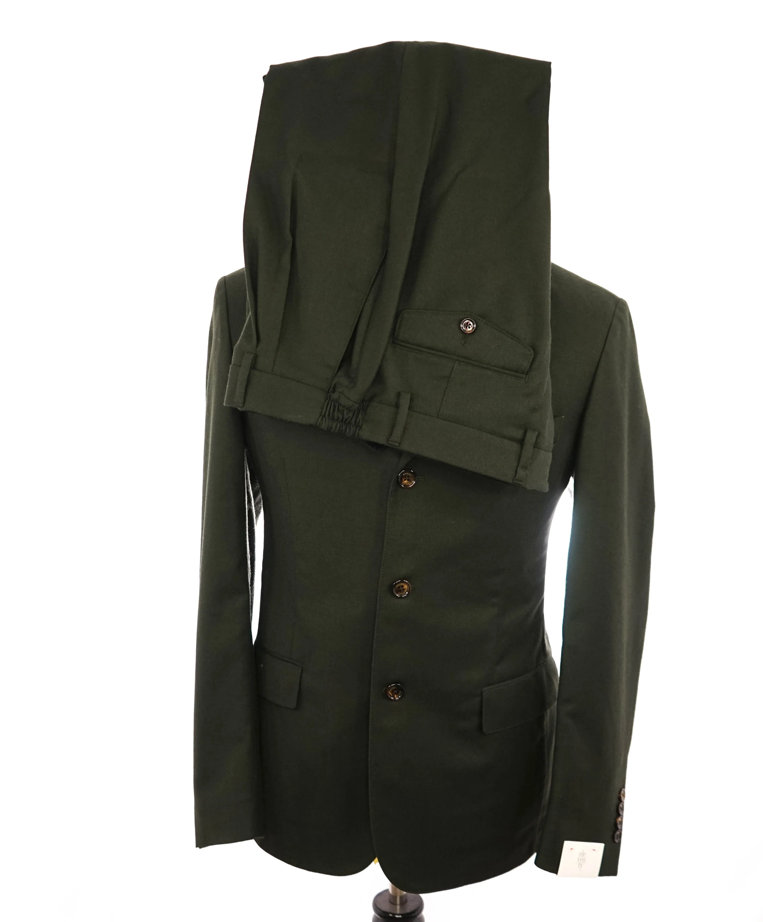 ELEVENTY - Flannel Green Coat / Suit Military Jacket Wool Suit - 40 US (50EU)