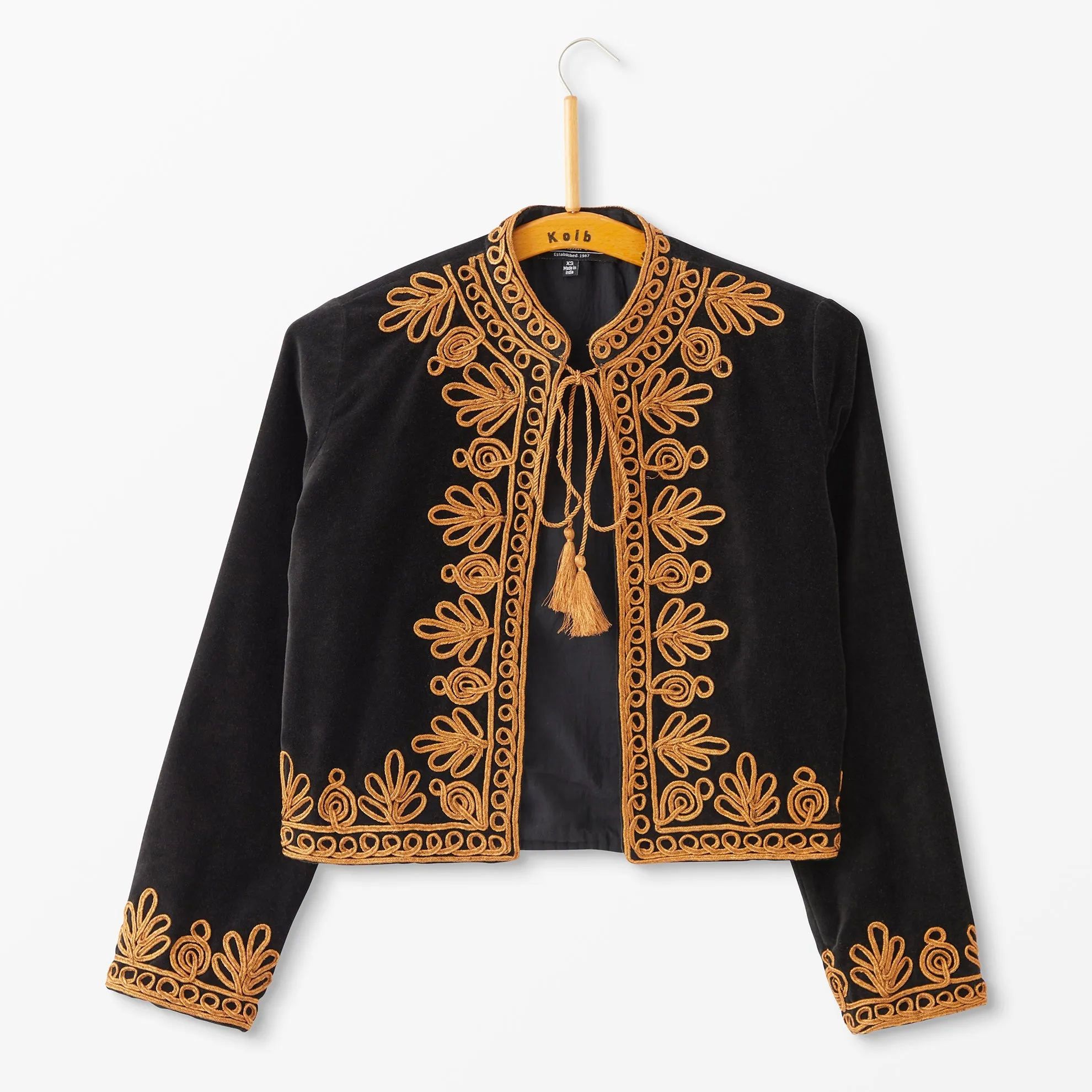 Embroidered Velvet Bolero