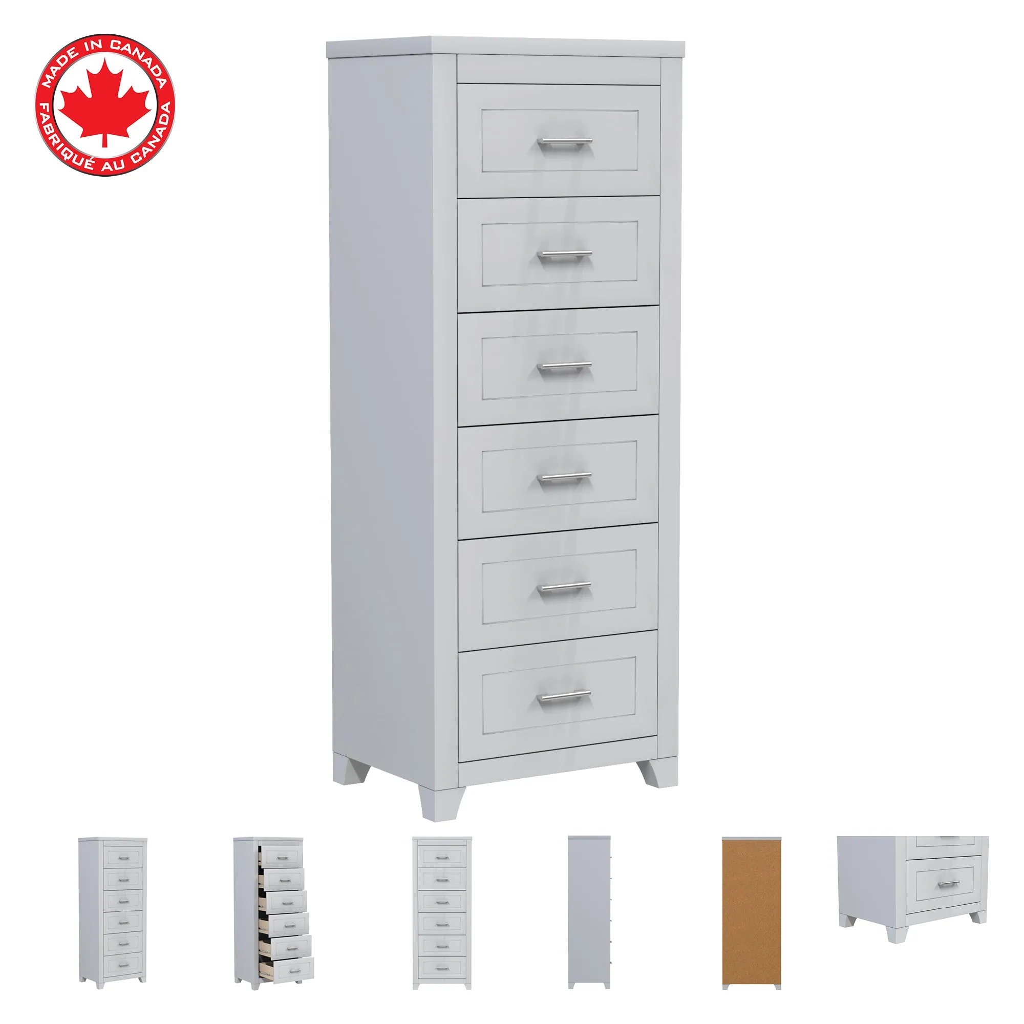emma 6-drawer double dresser organization for home decoration, light grey