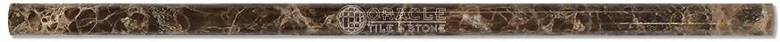 Emperador Dark Spanish Marble 1/2 X 12 Pencil Liner Trim Molding, Polished