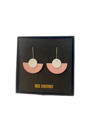 ERIN LIGHTFOOT - 'Cint' Crescent Earrings REVERSE PINK/WHITE