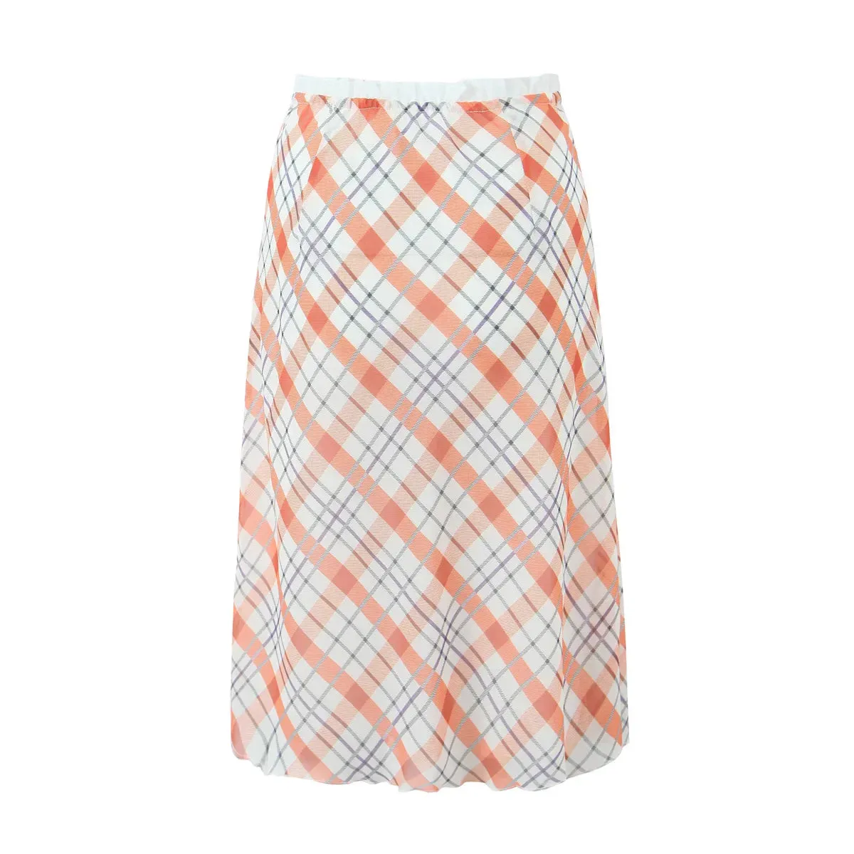 Essi Plaid Print Casual Midi Skirt