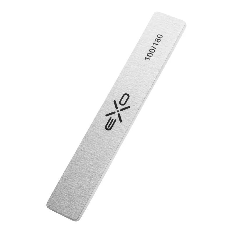 Exo Wide Straight Nail File 100/180 Grit - 10 Pcs Professional Pack