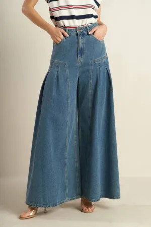 Extra Wide-Leg Denim Pants