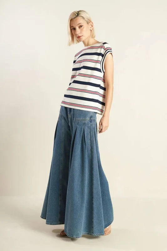 Extra Wide-Leg Denim Pants