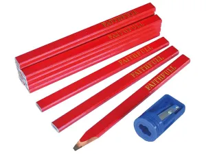 Faithfull Carpenter'S Pencils Tube & Sharpener