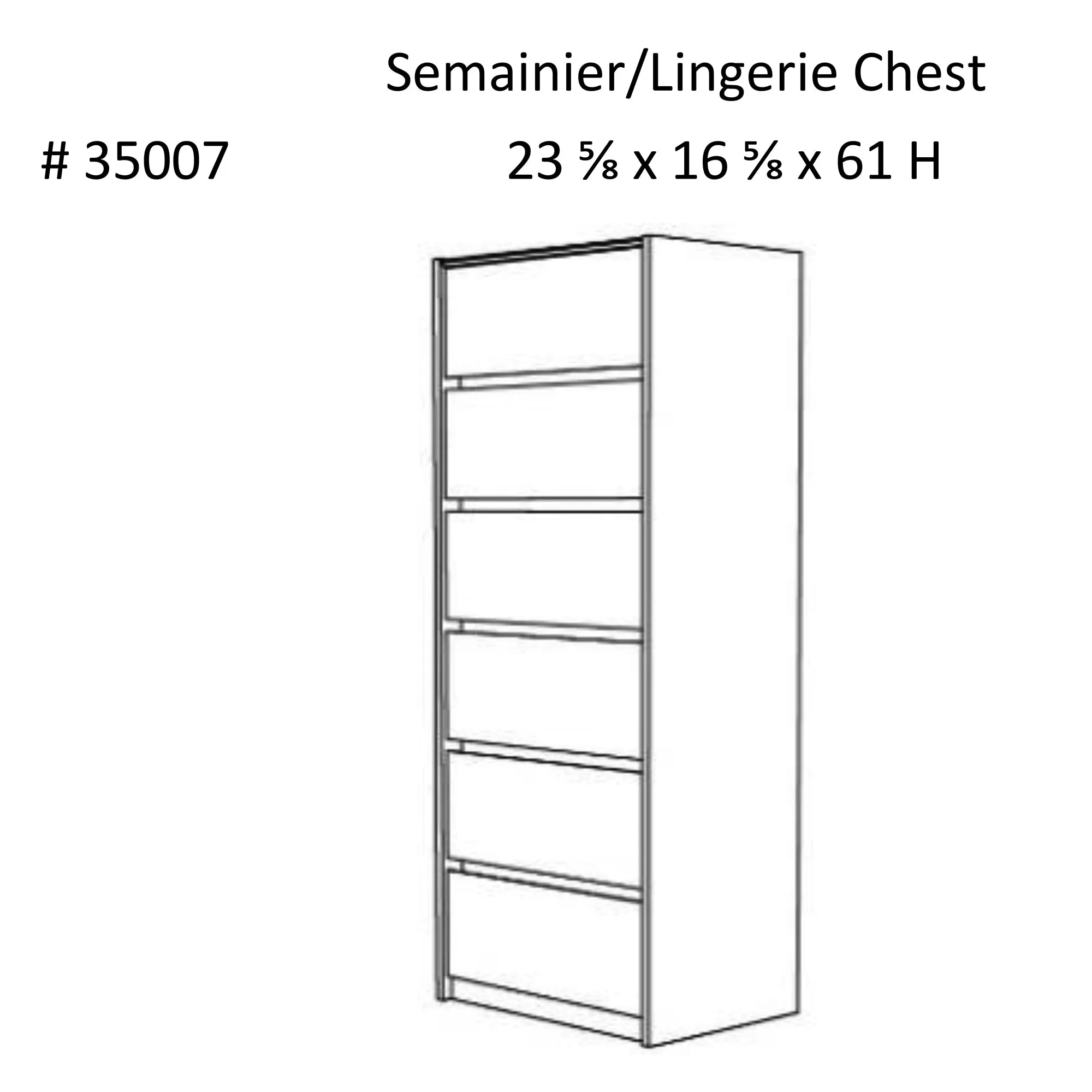 Farona 6 drawer chest office storage organization, java & white