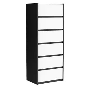 Farona 6 drawer chest office storage organization, java & white