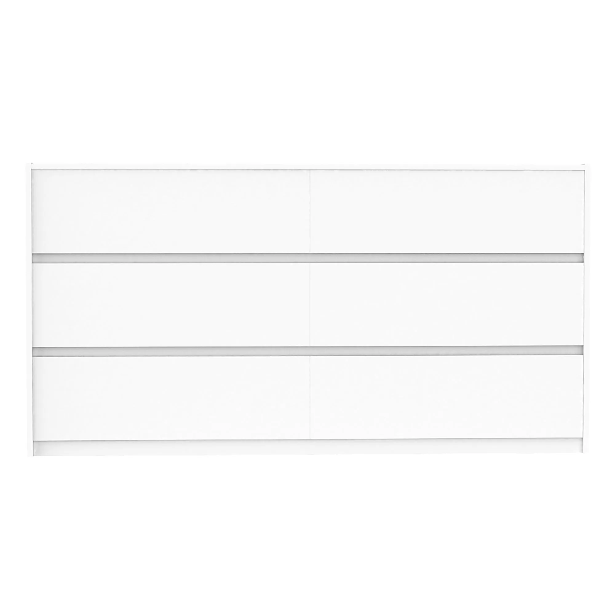 Farona 6 drawer double dresser for bedroom decoration, white
