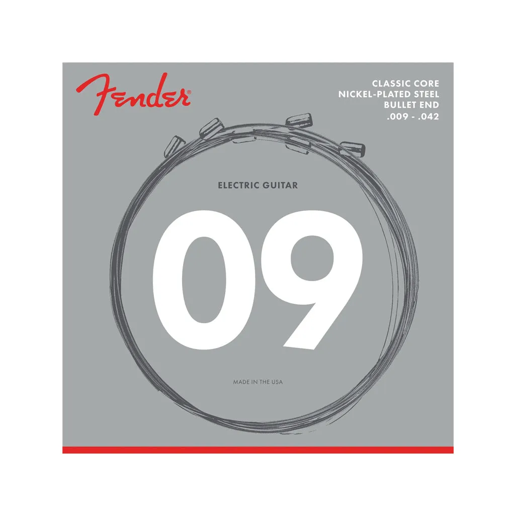 Fender 3255L Classic Core Nickel Plated Steel Bullet-End Electric Guitar Strings, 9-42