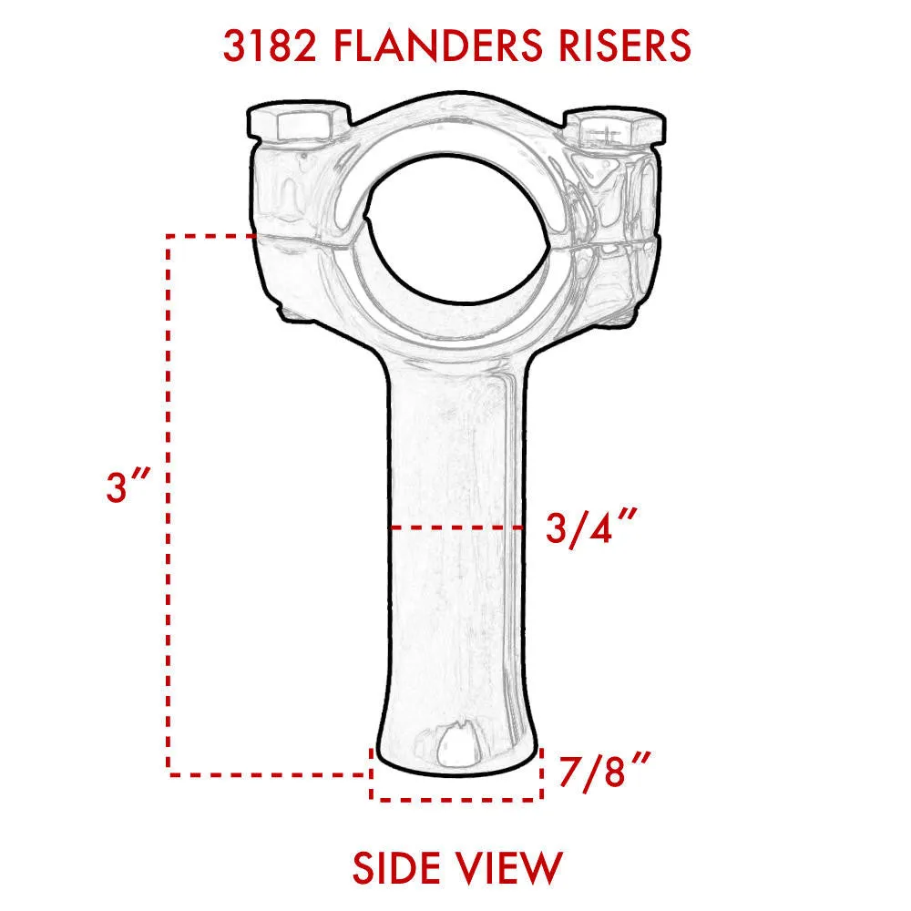 Flanders Style Motorcycle - Risers - 2.5"