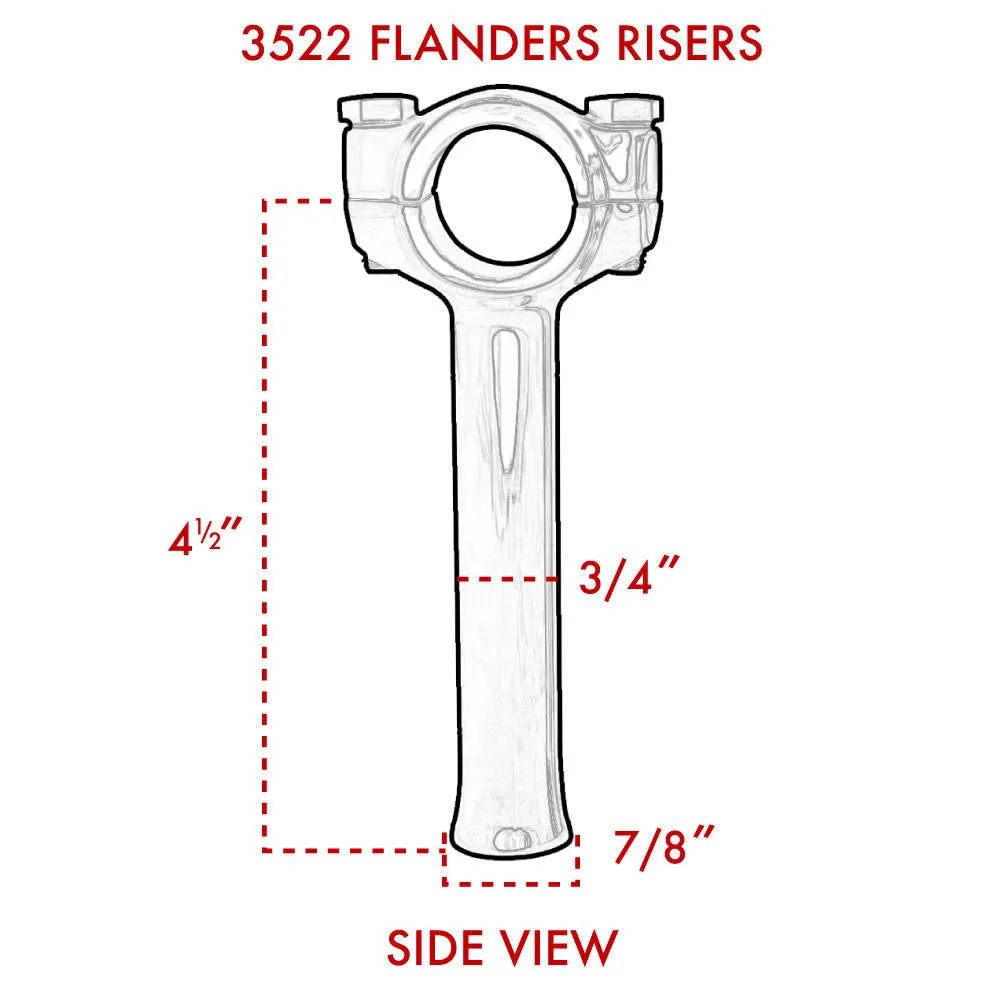 Flanders Style Motorcycle Risers - 4"