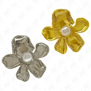 Floral Style Pearl Brooch for Saree & Trendy Fashion