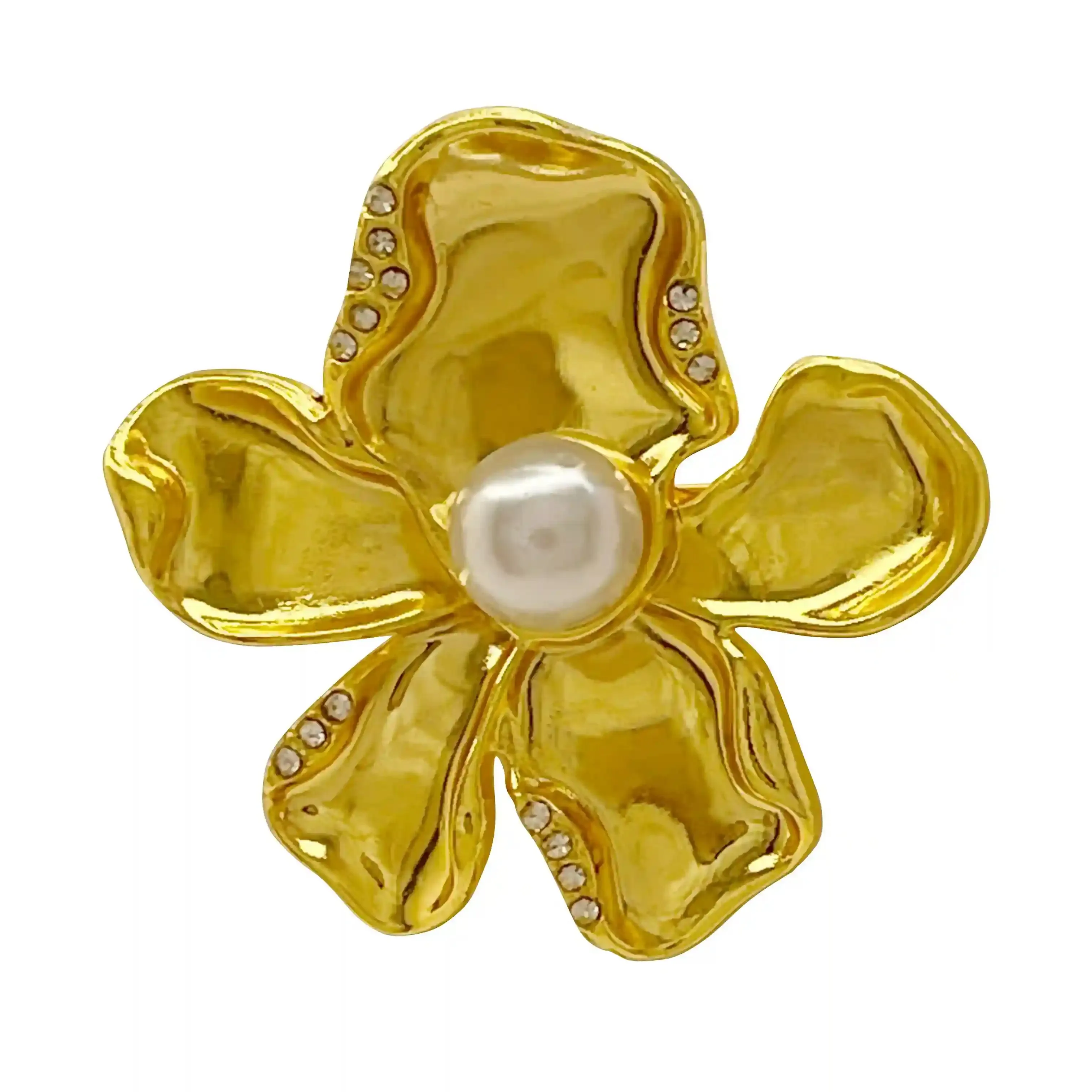Floral Style Pearl Brooch for Saree & Trendy Fashion