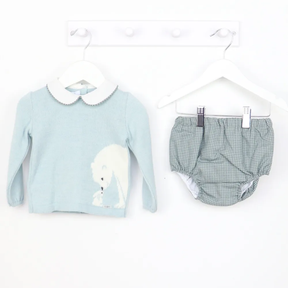 Foque Boys Polar Bear Knitted Jumper and Jam Pants