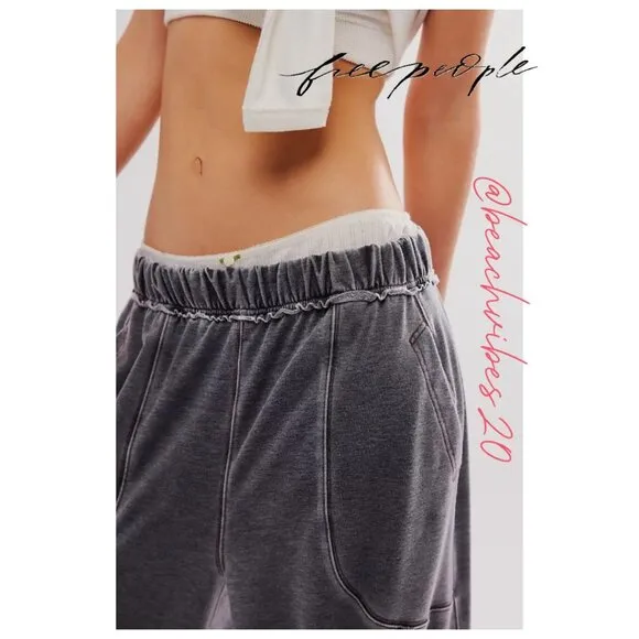 FREE PEOPLE Intimately Don't Wait Up Lounge Pants Black Medium NWOT FP-186