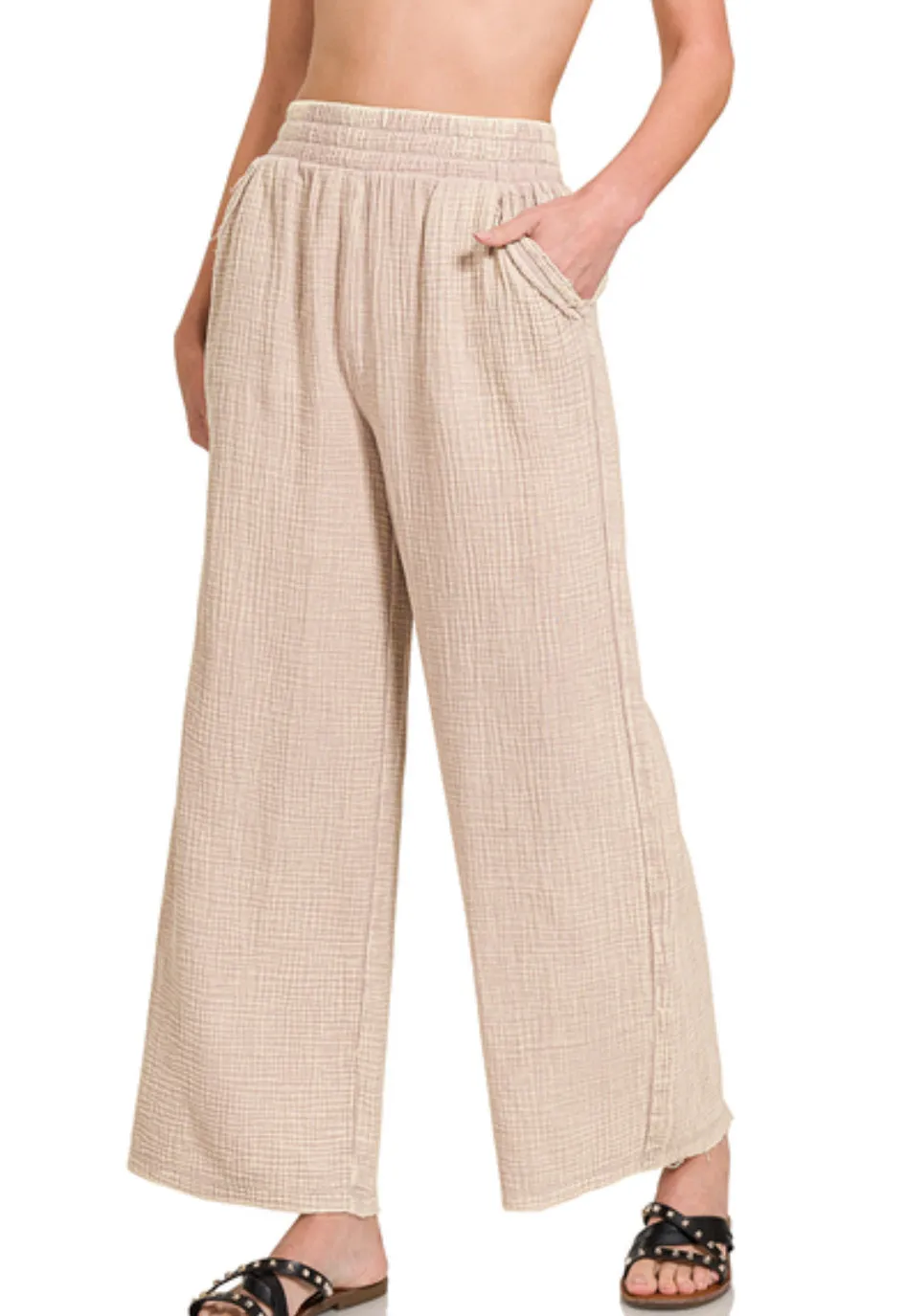 Gauze Wide Leg Pants