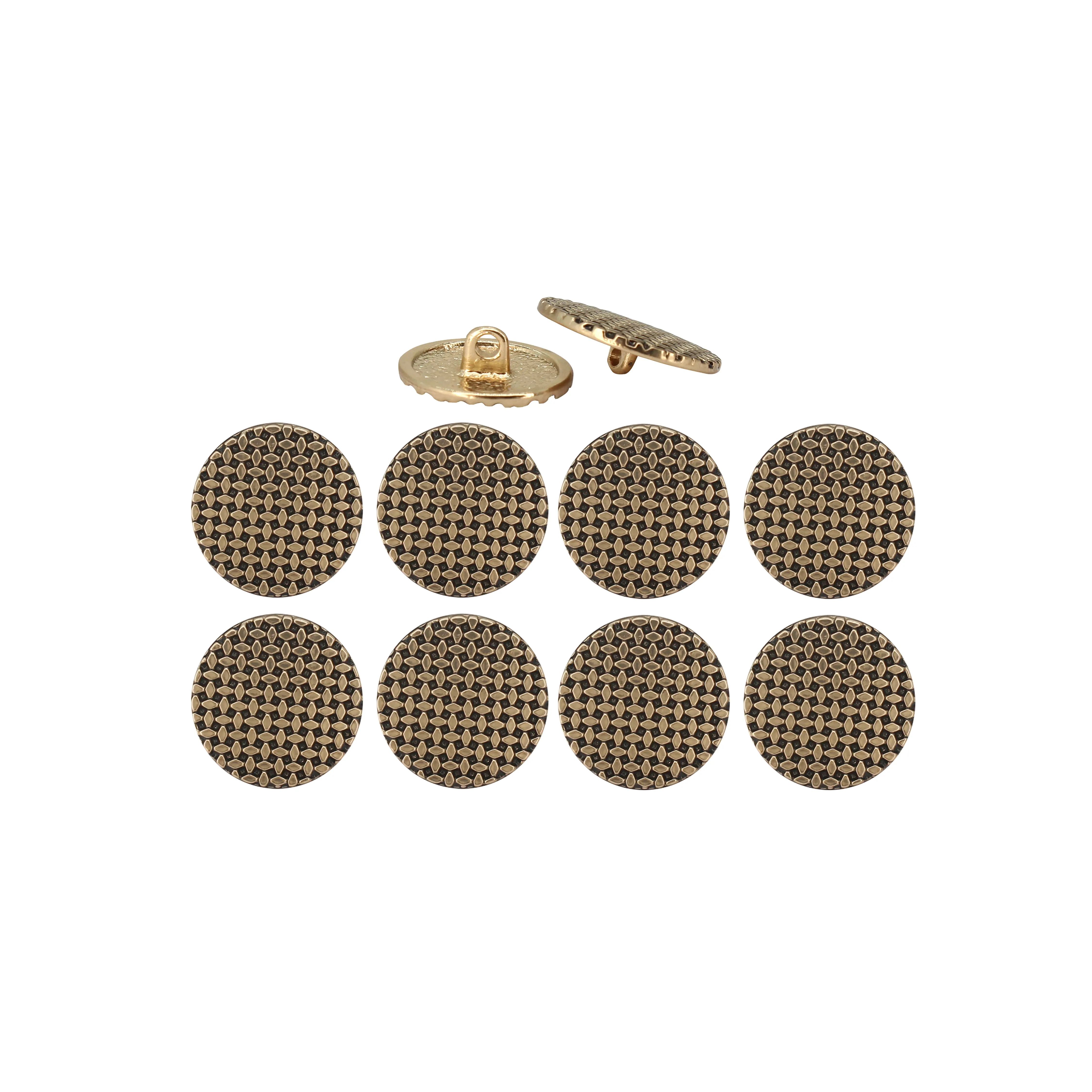 Geometric Grid Buttons for Clothing