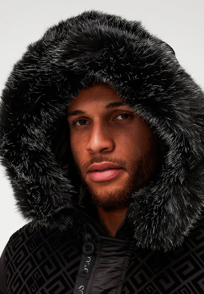 Glorious Gangsta Vallor Longline Puffer Parka Jacket Black