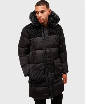 Glorious Gangsta Vallor Longline Puffer Parka Jacket Black